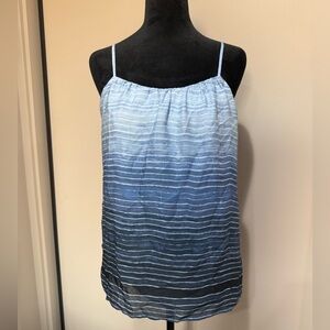 Vince Ombre Silk Stripe Camisole Top in French Blue